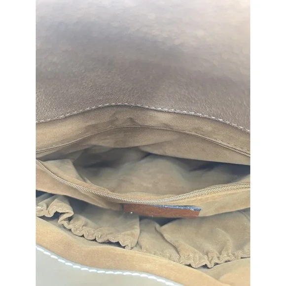 Patricia Nash Vienna Suede Satchel‎ Italian Leather Heritage Biscuit Hand Bag - Picture 9 of 15